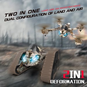 اسباب بازی دو کاره کوادکوپتر و تانک کنترلی همراه با کنترل ریموت مدل Gravity Sensor Watch radio control toys R/C Drone